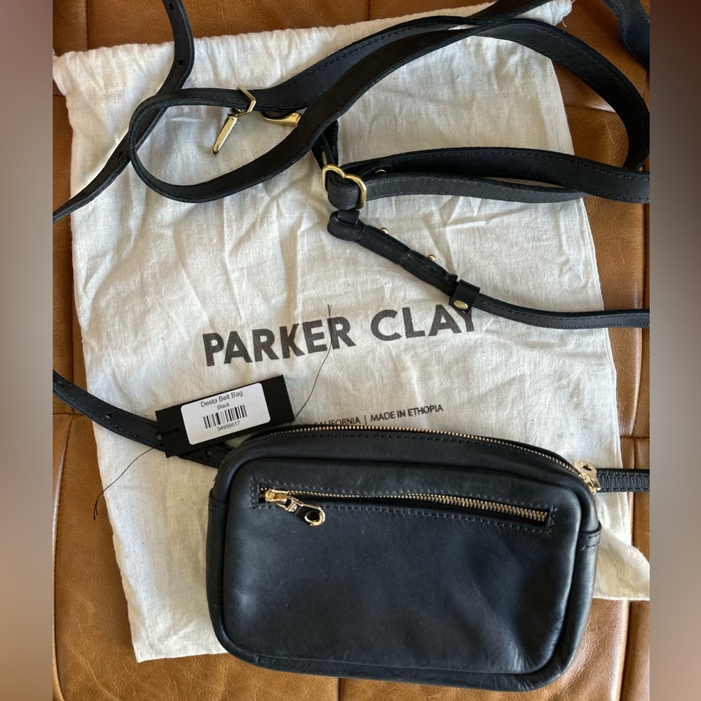 New with tags Parker Clay leather waist pouch
